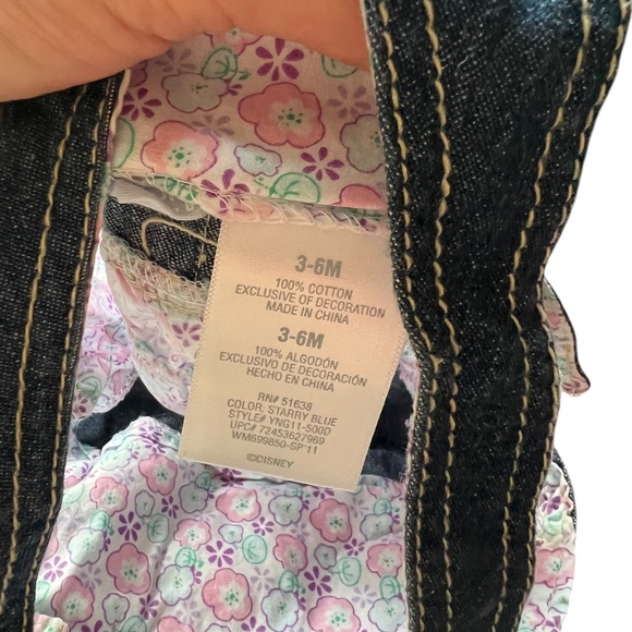 Vintage Bambi Y2K Disney Overall Dress 3-6 Month 100% Cotton - Picture 2 of 3